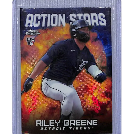 2023 Topps Chrome Update Action Stars Refractor #ASC-8 Riley Greene NM-MT Detroit Tigers Baseball Card - Baseball Card
