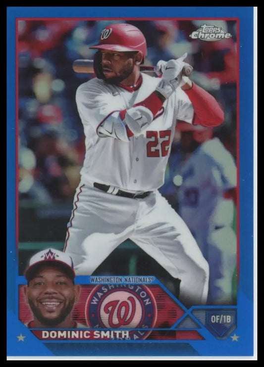 2023 Topps Chrome Update - Blue Refractors Dominic Smith USC218 /150 NM - Baseball Card Single