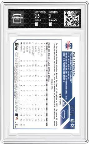2023 Topps Chrome Update Cal Stevenson #AC-CST Auto Gold Refractor 26/50 AC 9.5 - Baseball Card Single