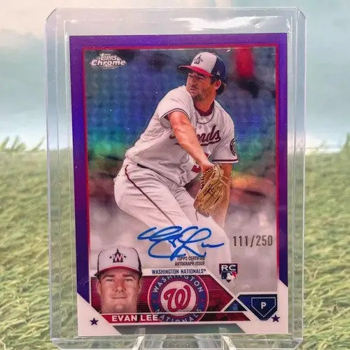 2023 Topps Chrome Update- Evan Lee -(RC) Nationals- Auto Purple 111/250 -#RA-EL - Baseball Card Single