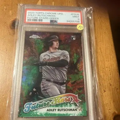 2023 TOPPS CHROME UPDATE FUTURE STARS #FSU8 ADLEY RUTSCHMAN RC /99 Green PSA 9 - Baseball Card Single