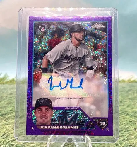2023 Topps Chrome Update JORDAN GROSHANS RC AUTO Purple Speckle /299 #AJ-JG - Baseball Card Single
