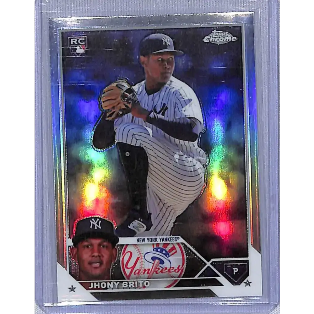 2023 Topps Chrome Update Refractor #USC81 Jhony Brito NM-MT RC Rookie New York Yankees Baseball Card - Baseball Card