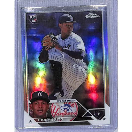 2023 Topps Chrome Update Refractor #USC81 Jhony Brito NM-MT RC Rookie New York Yankees Baseball Card - Baseball Card