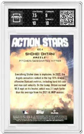 2023 Topps Chrome Update Shohei Ohtani #ASC-4 Action Stars Baseball AC 8 - Baseball Card Single