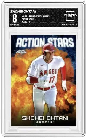 2023 Topps Chrome Update Shohei Ohtani #ASC-4 Action Stars Baseball AC 8 - Baseball Card Single
