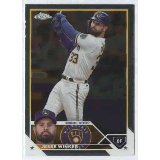 2023 Topps Chrome Update #USC139 Jesse Winker NM-MT Milwaukee Brewers Baseball Card - Baseball Card Single
