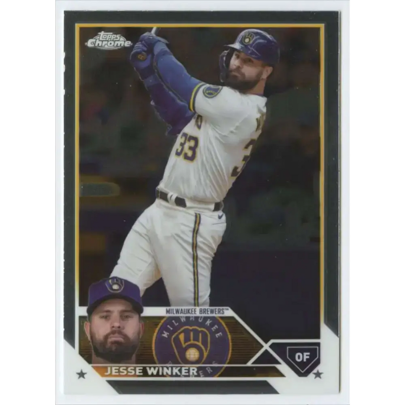 2023 Topps Chrome Update #USC139 Jesse Winker NM-MT Milwaukee Brewers Baseball Card - Baseball Card Single