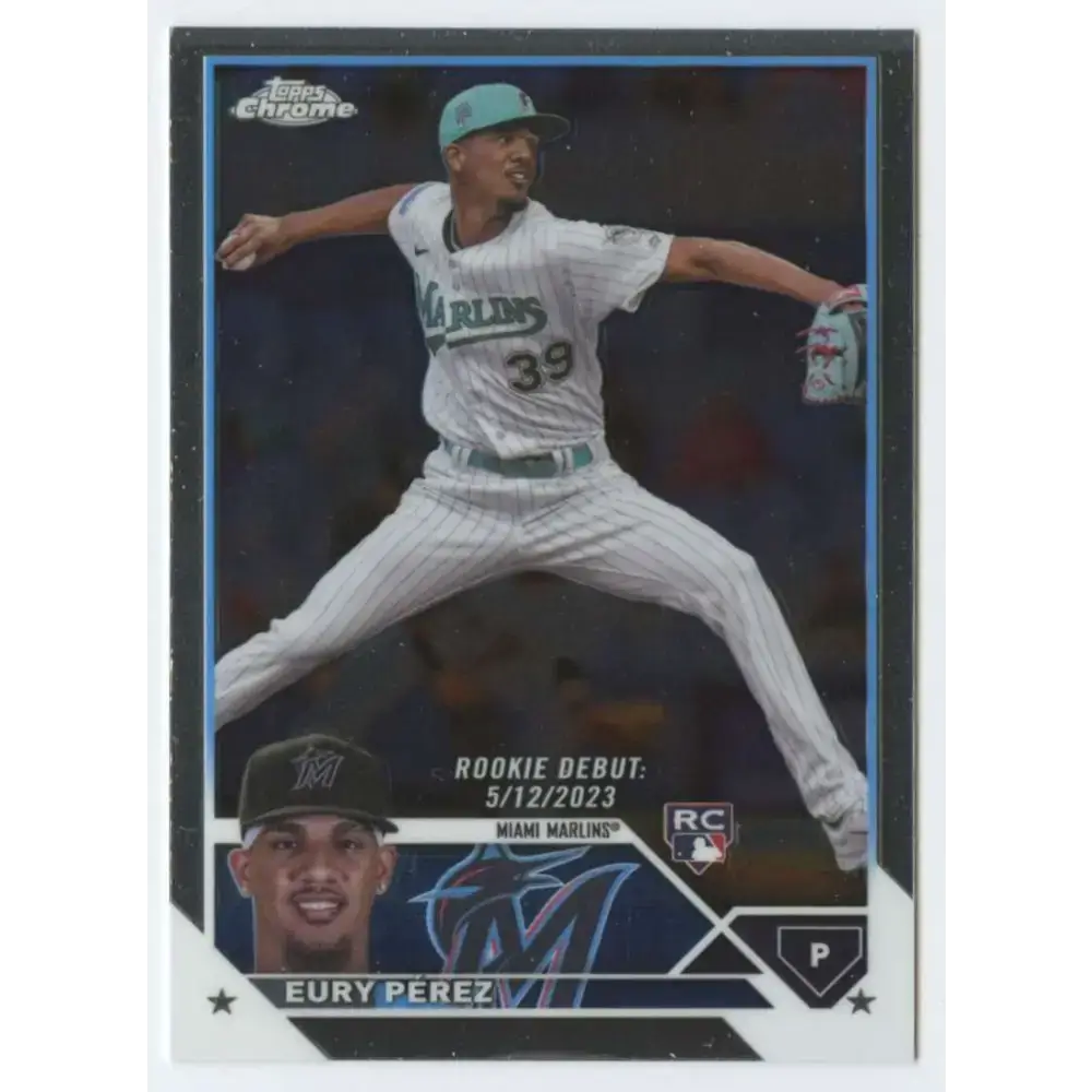 2023 Topps Chrome Update #USC175 Eury Perez NM-MT Miami Marlins Baseball Card - Baseball Card Single