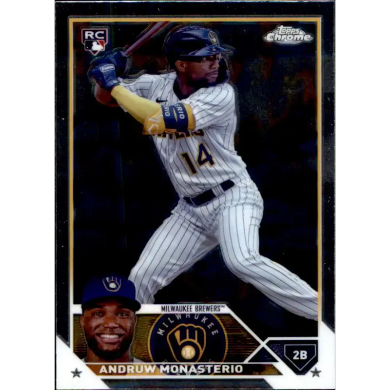 2023 Topps Chrome Update #USC177 Andruw Monasterio NM-MT RC Rookie Milwaukee Brewers Baseball Card - Baseball Card