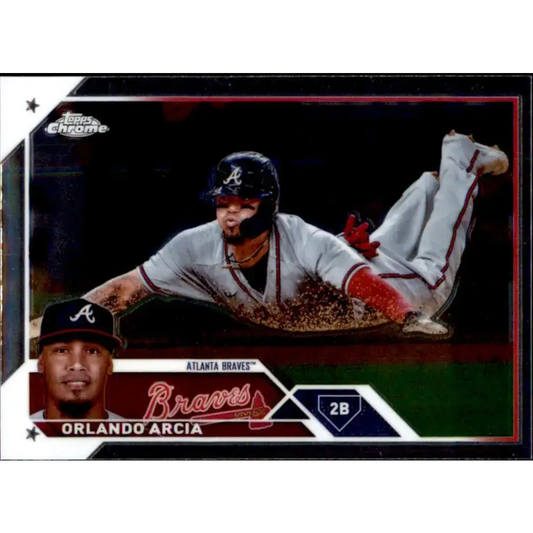 2023 Topps Chrome Update #USC37 Orlando Arcia NM-MT Atlanta Braves Baseball Card - Baseball Card Single