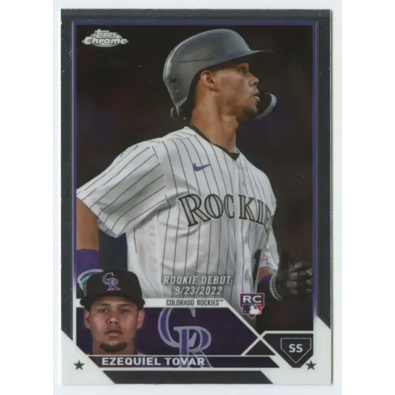 2023 Topps Chrome Update #USC91 Ezequiel Tovar NM-MT Colorado Rockies Baseball Card - Baseball Card Single