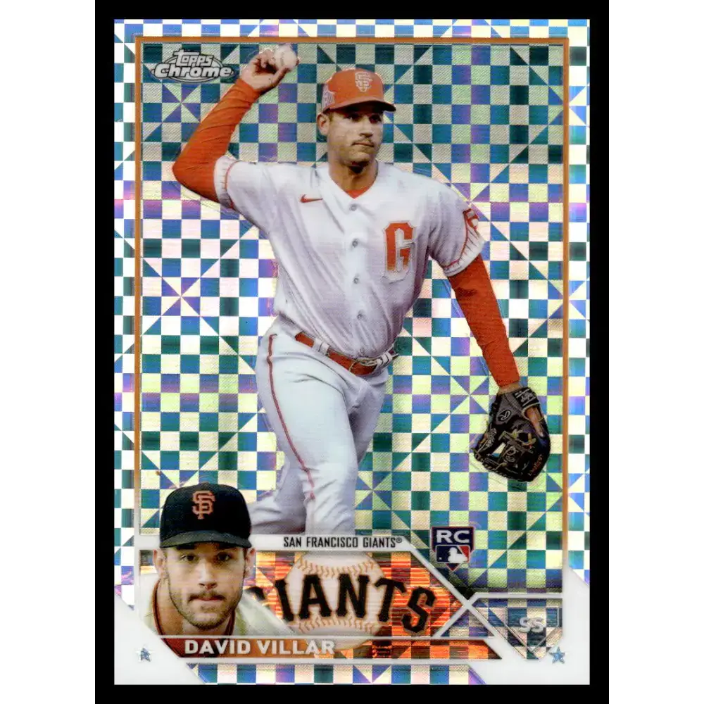 2023 Topps Chrome X-Fractor #117 David Villar NM-MT RC Rookie San Francisco Giants Baseball Card - Baseball Card Single