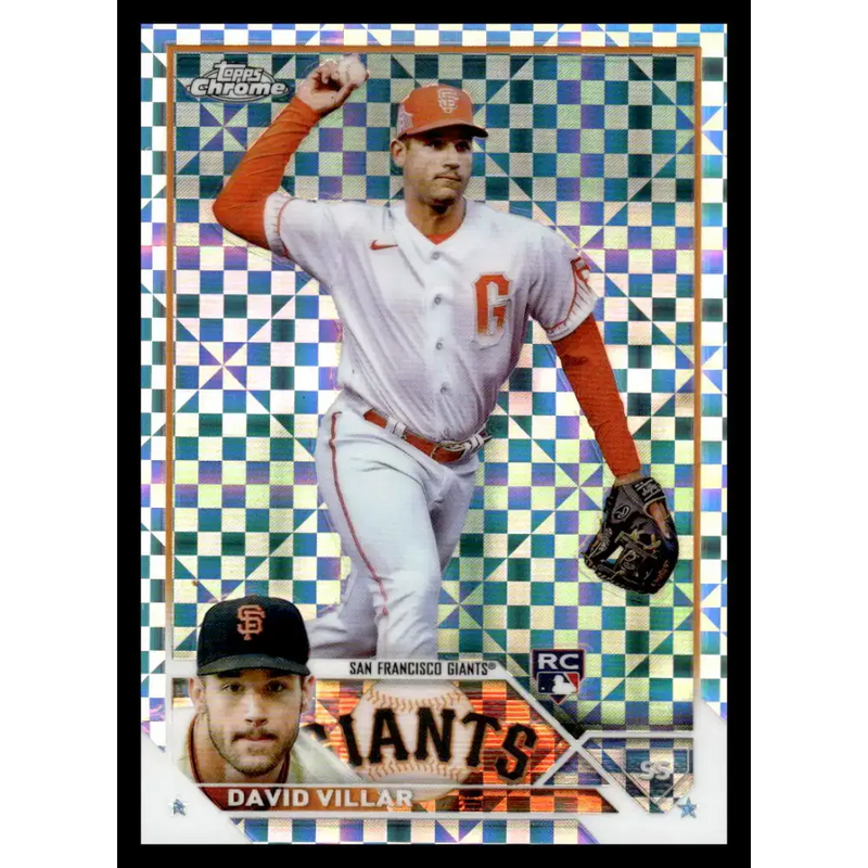 2023 Topps Chrome X-Fractor #117 David Villar NM-MT RC Rookie San Francisco Giants Baseball Card - Baseball Card Single