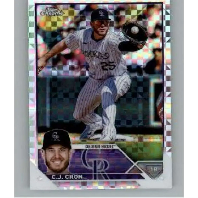 2023 Topps Chrome X-Fractor #160 C.J. Cron NM-MT Colorado Rockies Baseball Card - Baseball Card Single
