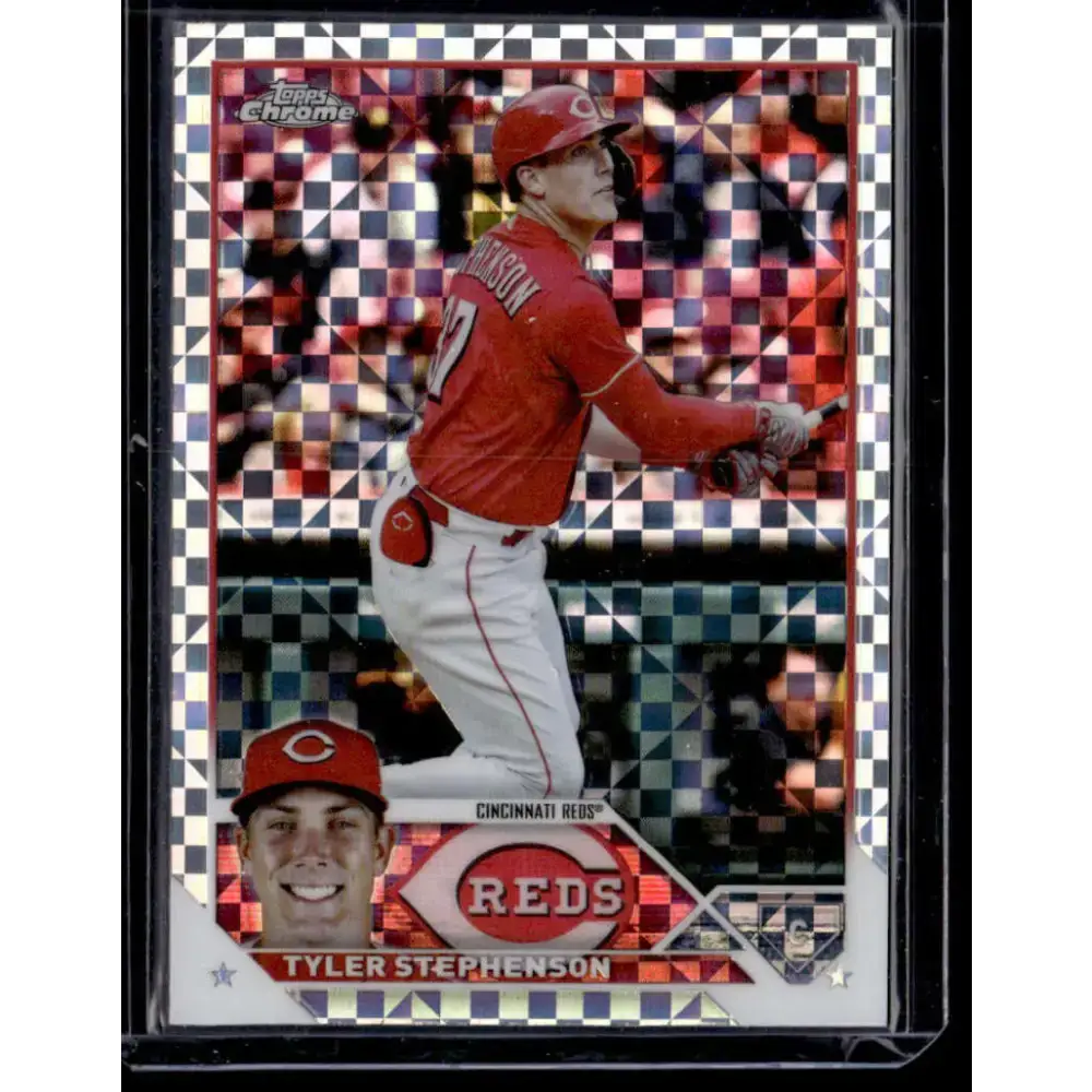 2023 Topps Chrome X-Fractor #162 Tyler Stephenson NM-MT Cincinnati Reds Baseball Card - Baseball Card Single