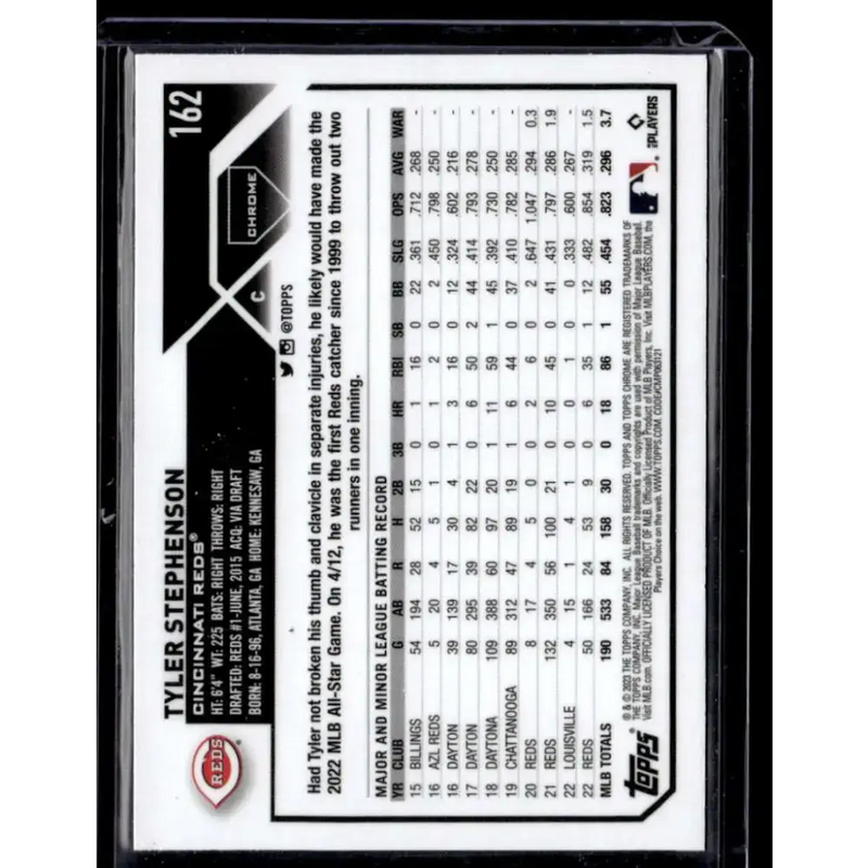 2023 Topps Chrome X-Fractor #162 Tyler Stephenson NM-MT Cincinnati Reds Baseball Card - Baseball Card Single