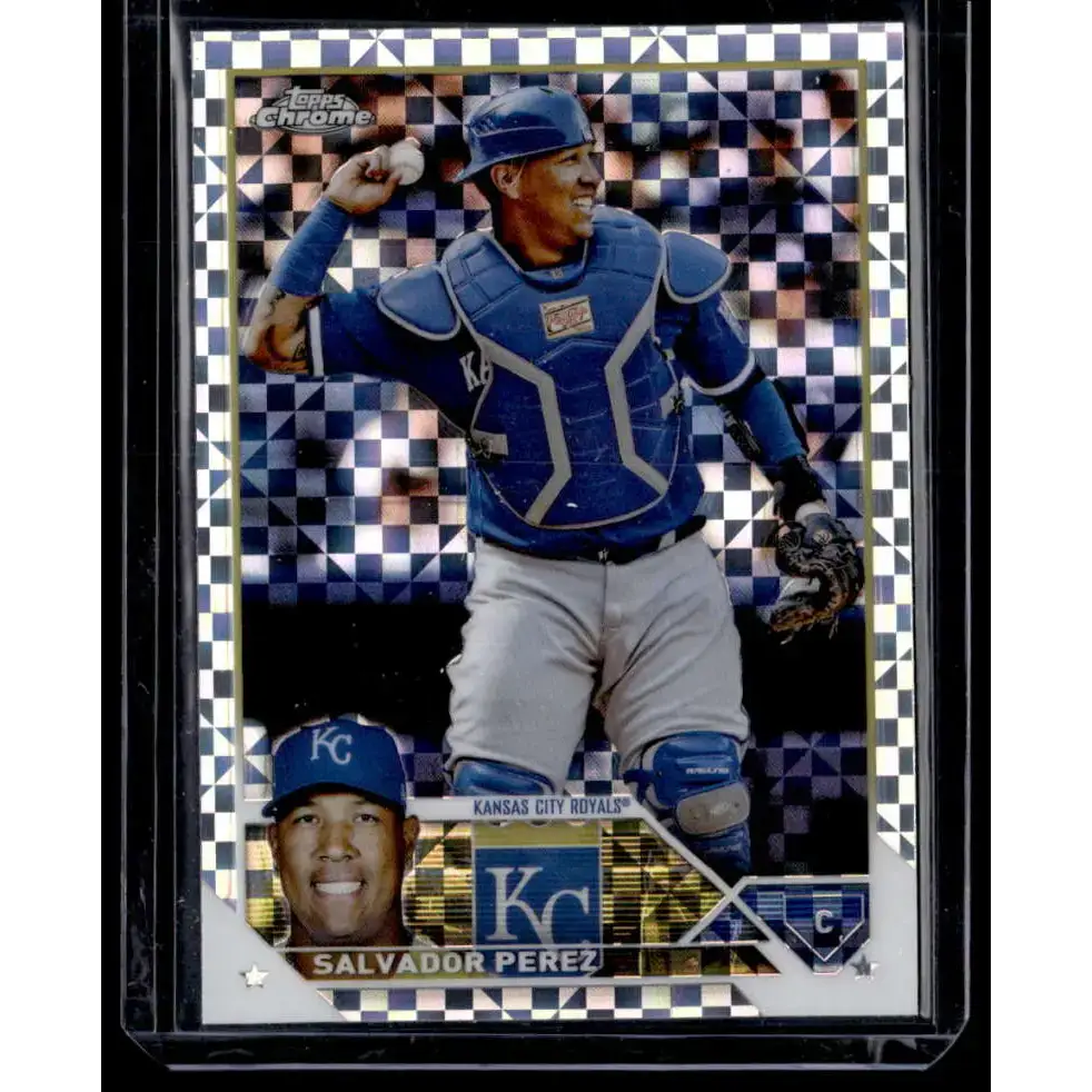 2023 Topps Chrome X-Fractor #165 Salvador Perez NM-MT Kansas City Royals Baseball Card - Baseball Card Single