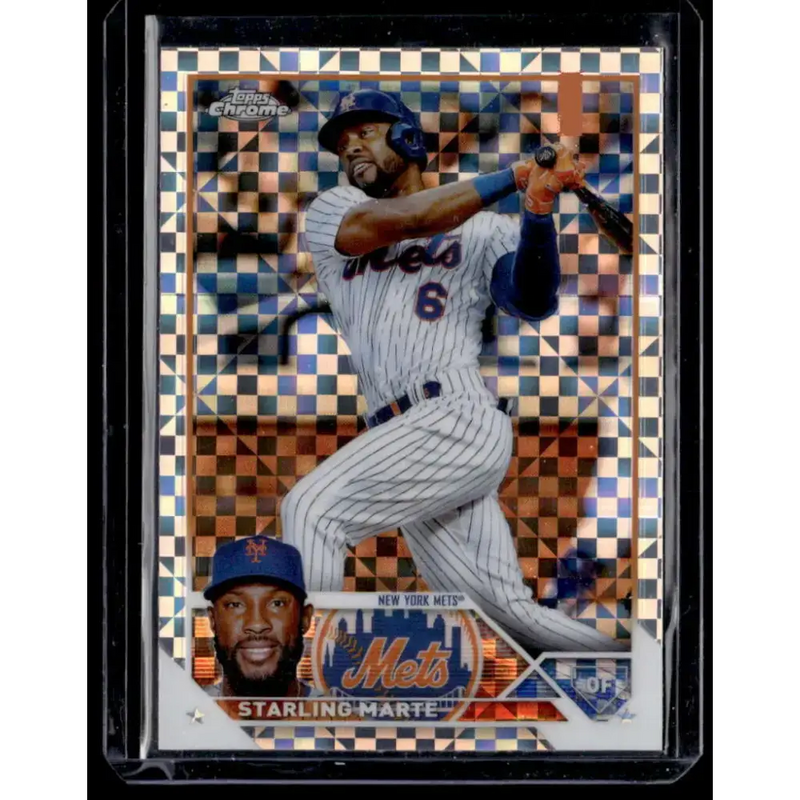2023 Topps Chrome X-Fractor #19 Starling Marte NM-MT New York Mets Baseball Card - Baseball Card Single