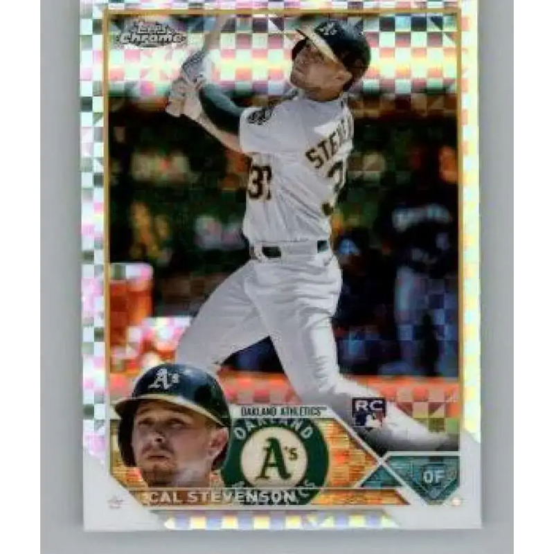 2023 Topps Chrome X-Fractor #199 Cal Stevenson NM-MT RC Rookie Oakland Athletics Baseball Card - Baseball Card Single