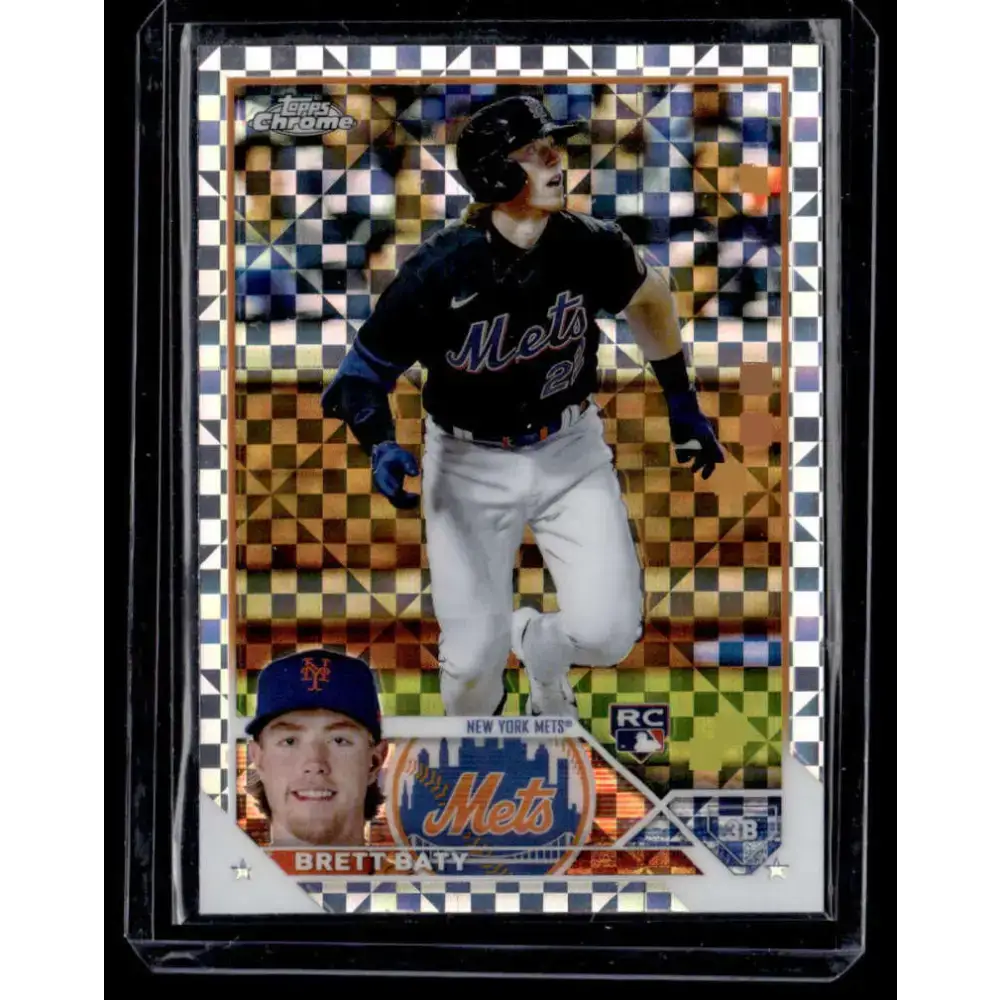 2023 Topps Chrome X-Fractor #204 Brett Baty NM-MT RC Rookie New York Mets Baseball Card - Baseball Card Single