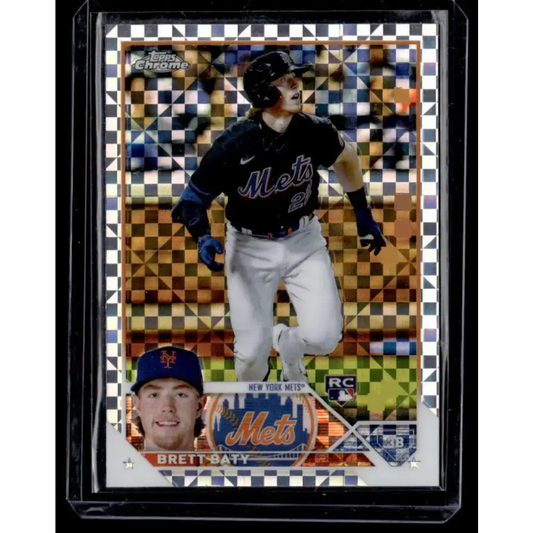 2023 Topps Chrome X-Fractor #204 Brett Baty NM-MT RC Rookie New York Mets Baseball Card - Baseball Card Single