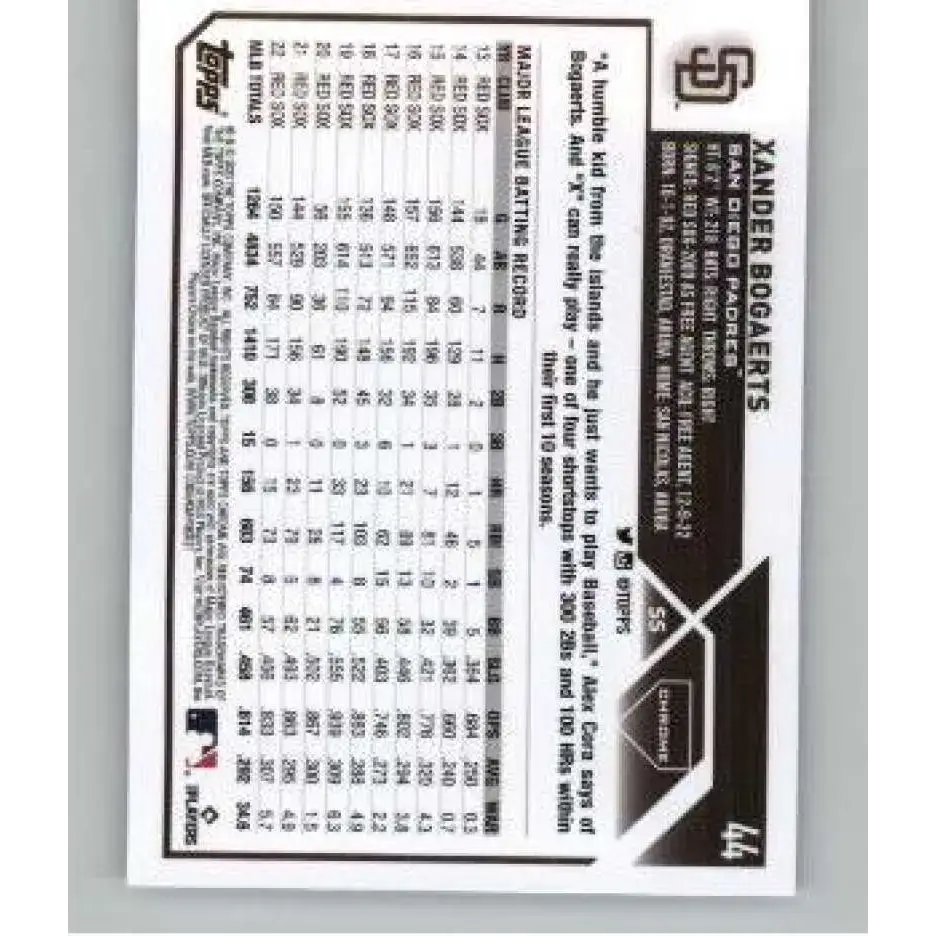 2023 Topps Chrome X-Fractor #44 Xander Bogaerts NM-MT San Diego Padres Baseball Card - Baseball Card Single