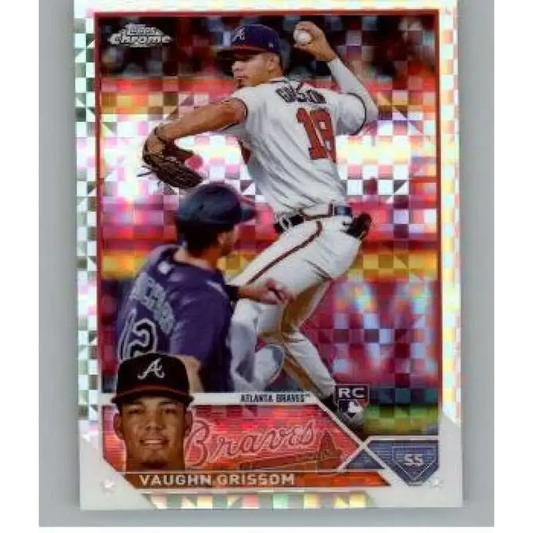 2023 Topps Chrome X-Fractor #48 Vaughn Grissom NM-MT RC Rookie Atlanta Braves Baseball Card - Baseball Card Single