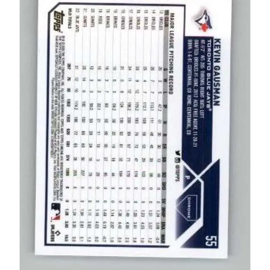 2023 Topps Chrome X-Fractor #55 Kevin Gausman NM-MT Toronto Blue Jays Baseball Card - Baseball Card Single