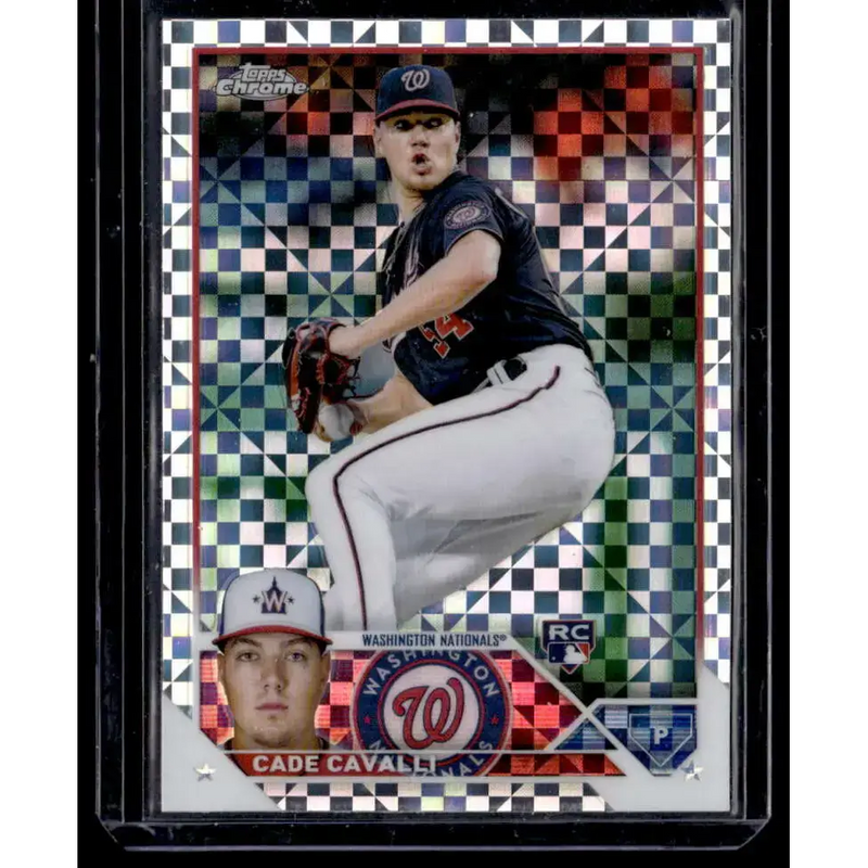 2023 Topps Chrome X-Fractor #61 Cade Cavalli NM-MT RC Rookie Washington Nationals Baseball Card - Baseball Card Single