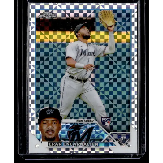 2023 Topps Chrome X-Fractor #78 Jerar Encarnacion NM-MT RC Rookie Miami Marlins Baseball Card - Baseball Card Single