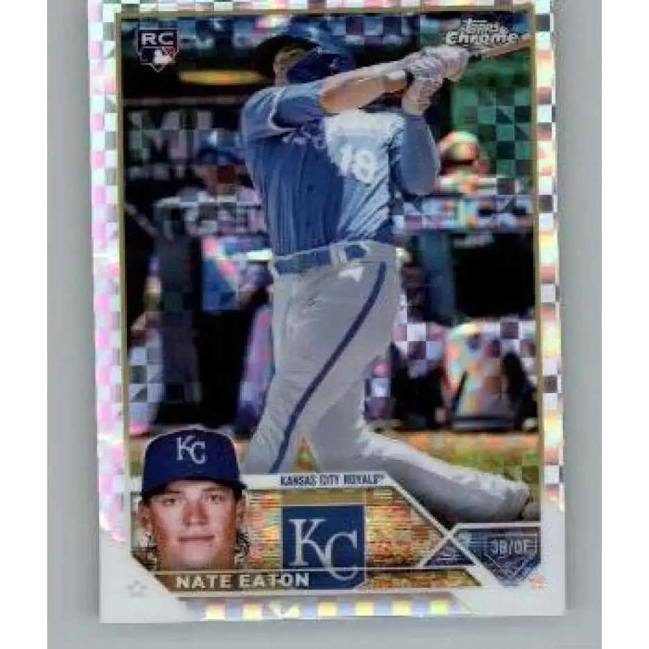 2023 Topps Chrome X-Fractor #96 Nate Eaton NM-MT RC Rookie Kansas City Royals Baseball Card - Baseball Card Single