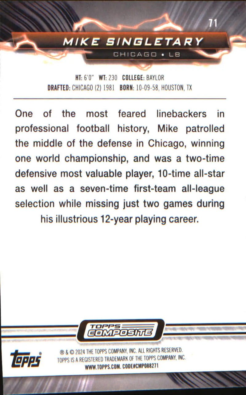 2023 Topps Composite #71 Mike Singletary