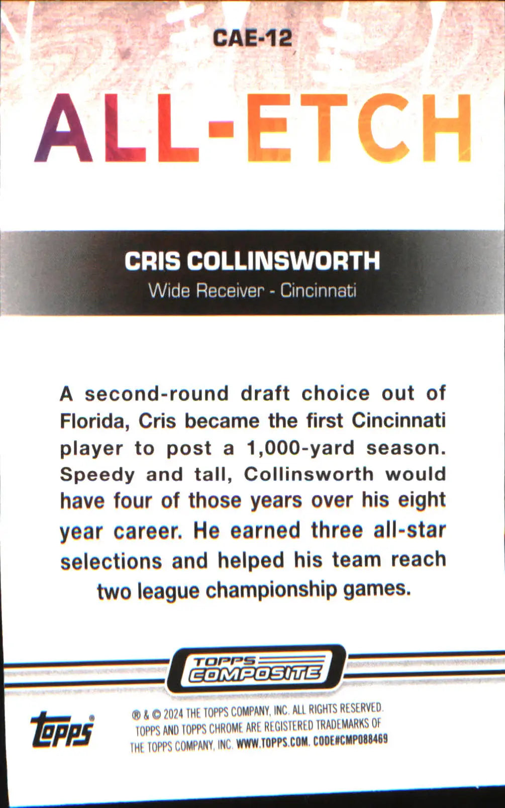 2023 Topps Composite Chrome All-Etch Refractor #CAE-12 Cris Collinsworth