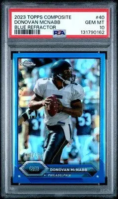 2023 Topps Composite Donovan McNabb Blue Refractor #40 PSA 10 GEM MINT /150 - Football Card Single
