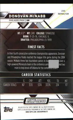 2023 Topps Composite Finest Refractor #235 Donovan McNabb - Football Card Single