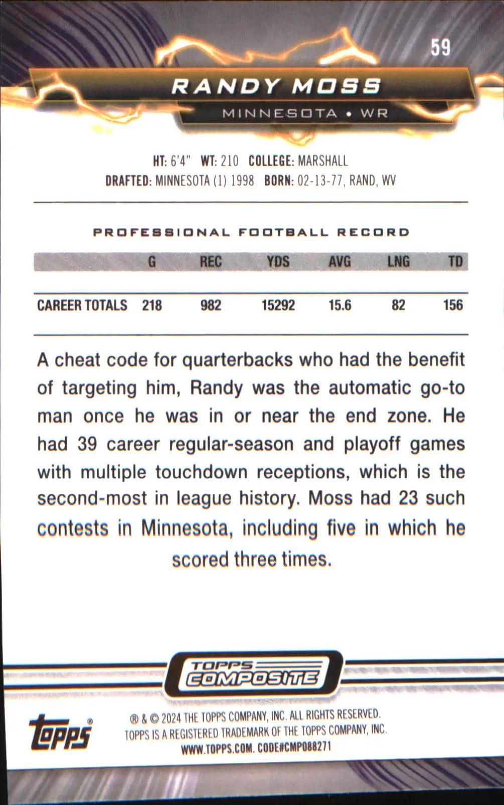 2023 Topps Composite Resurgence #59 Randy Moss