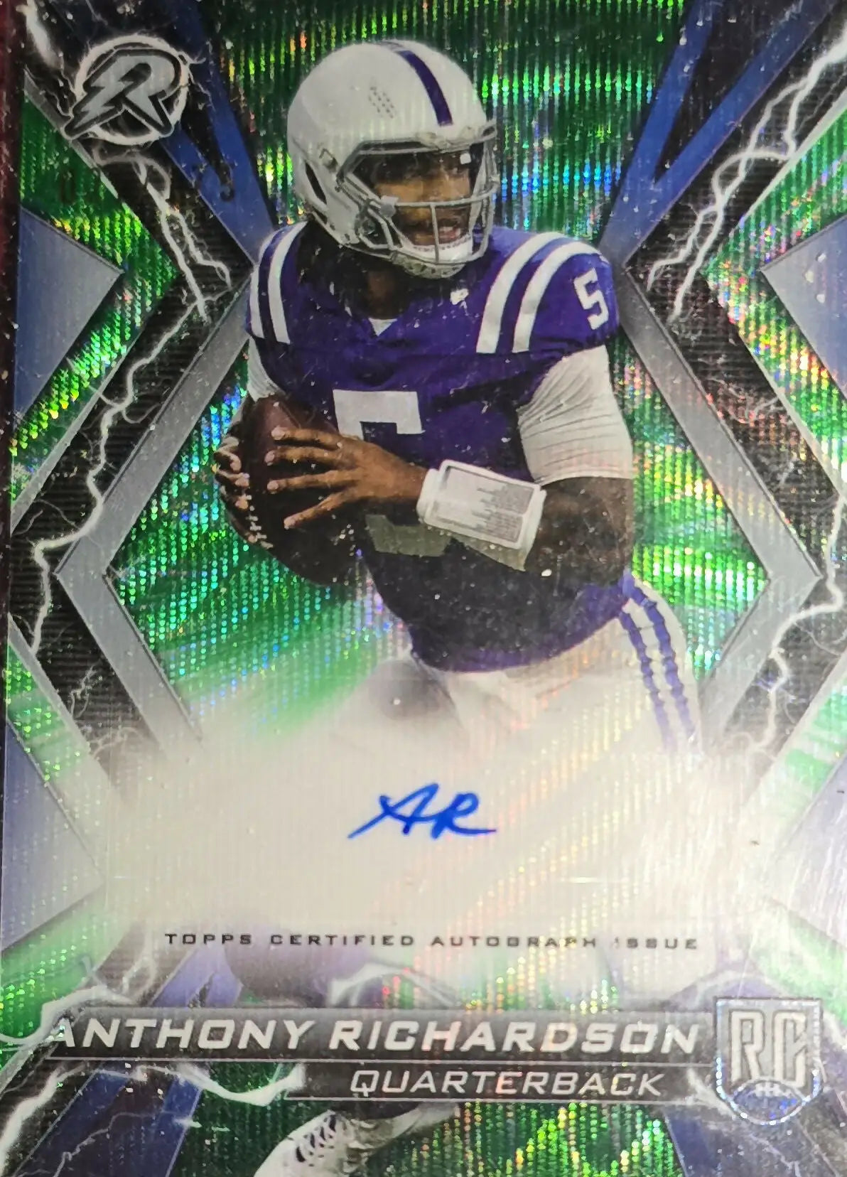 2023 TOPPS COMPOSITE RESURGENCE GREEN SURGE REFRACTOR SP AUTO RC /175 ANTHONY RICHARDSON - Football Card Single