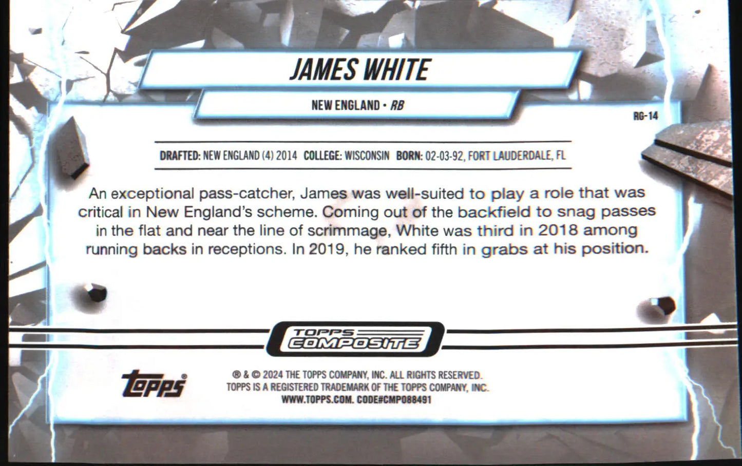 2023 Topps Composite Resurgence Grounded #RG-14 James White - Football Card Single