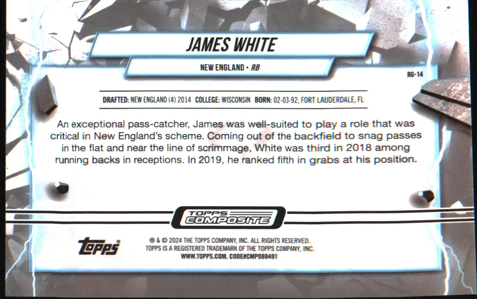 2023 Topps Composite Resurgence Grounded #RG-14 James White - Football Card Single
