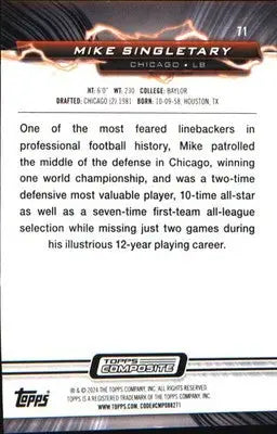 2023 Topps Composite Resurgence Surge #71 Mike Singletary SN #/249 - Football Card Single