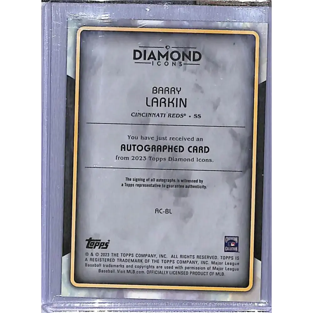 2023 Topps Diamond Icons #AC-BL Barry Larkin NM-MT Auto 4/5 Cincinnati Reds Baseball Card - Baseball Card Single