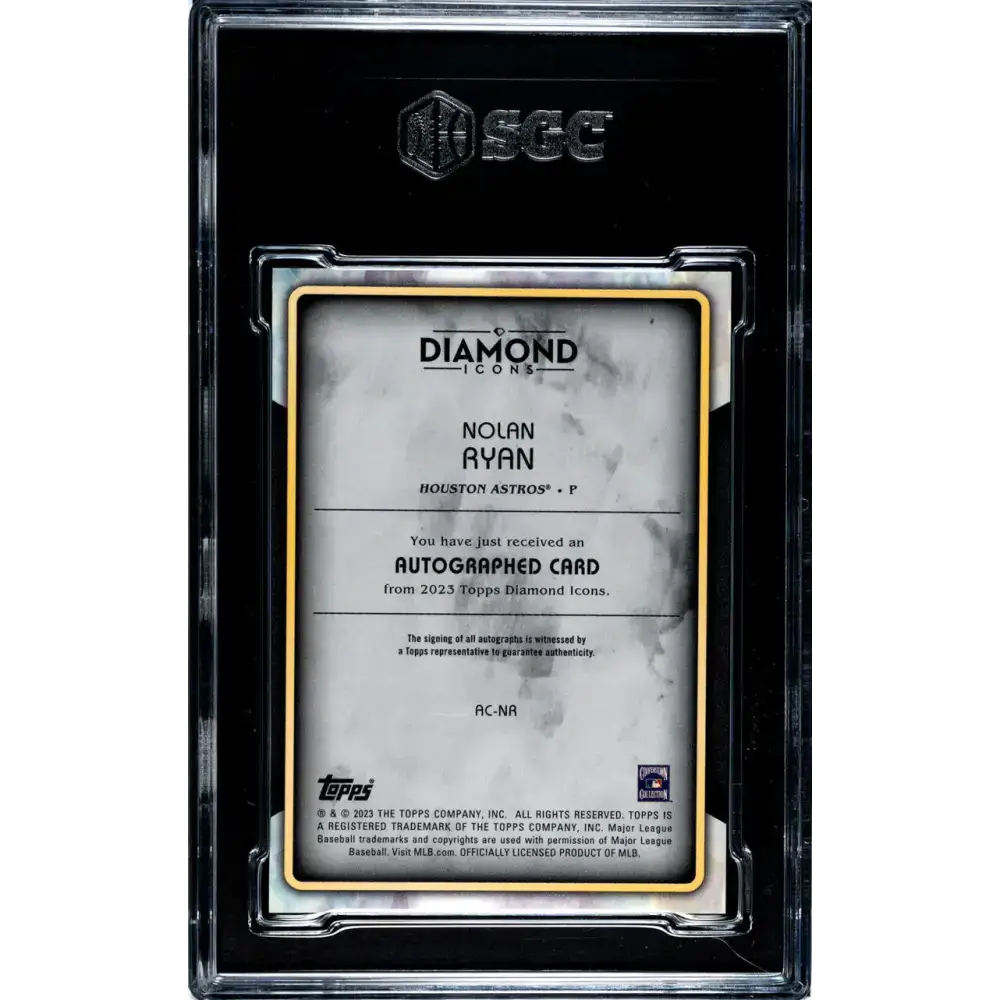 2023 Topps Diamond Icons #AC-NR Nolan Ryan SGC 9.5 MINT+ Auto 19/25 Houston Astros Baseball Card