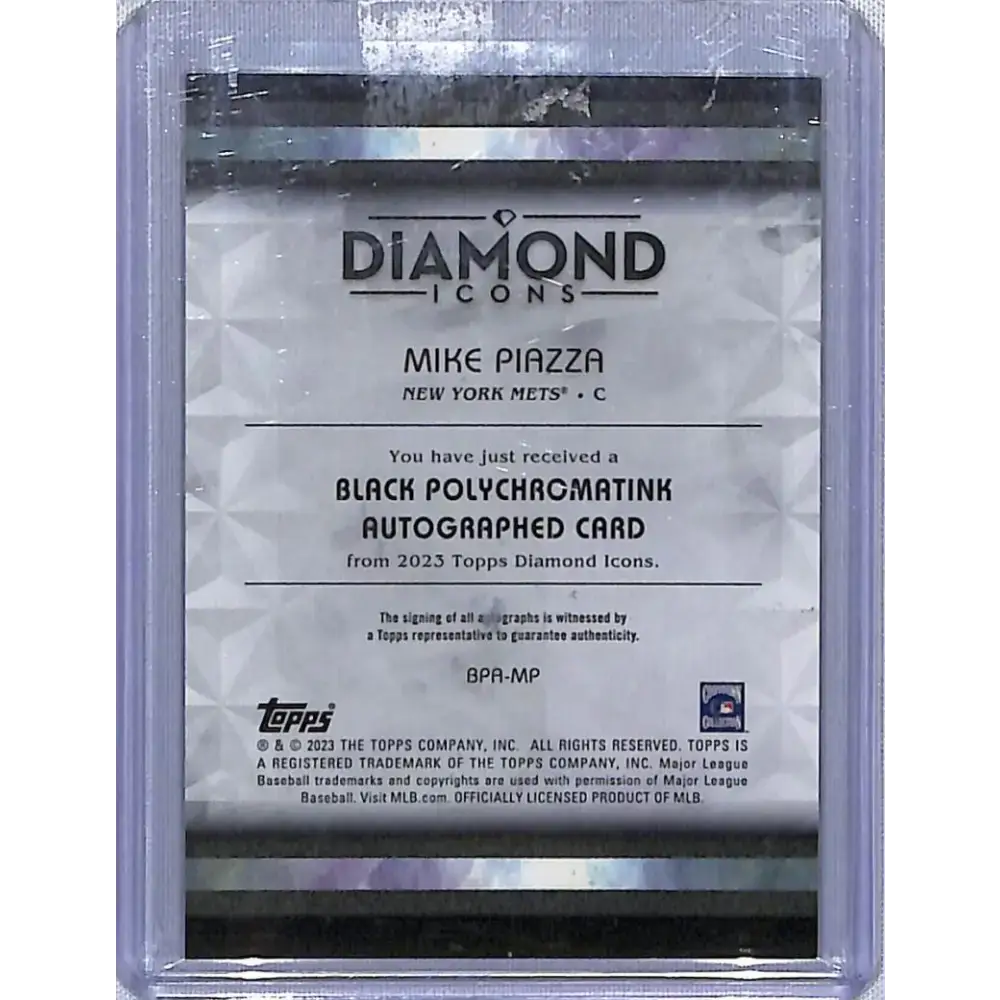 2023 Topps Diamond Icons #BPA-MP Mike Piazza EX Excellent Auto 13/15 New York Mets Baseball Card - Baseball Card Single