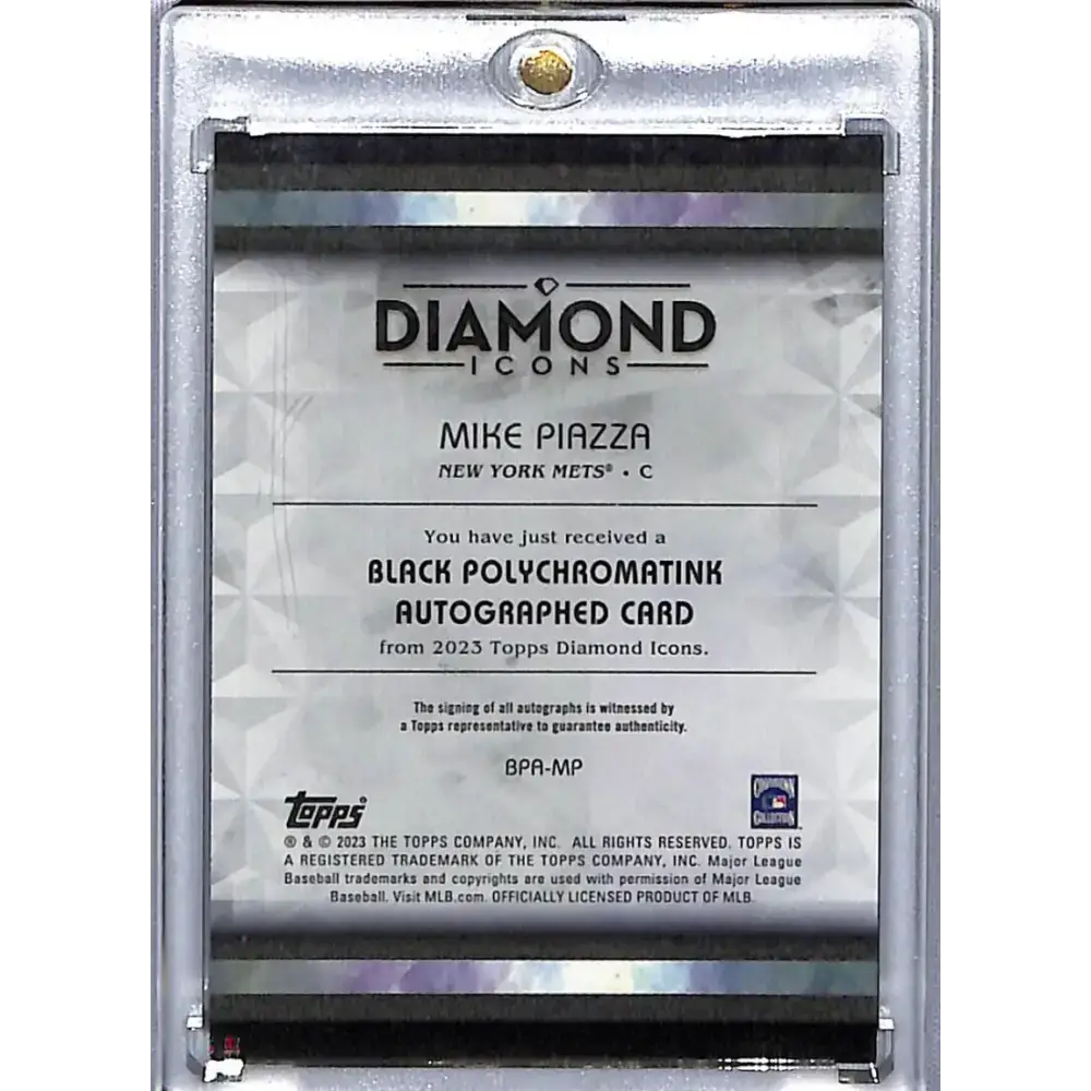2023 Topps Diamond Icons #BPA-MP Mike Piazza NM-MT Auto 8/10 New York Mets Baseball Card - Baseball Card Single