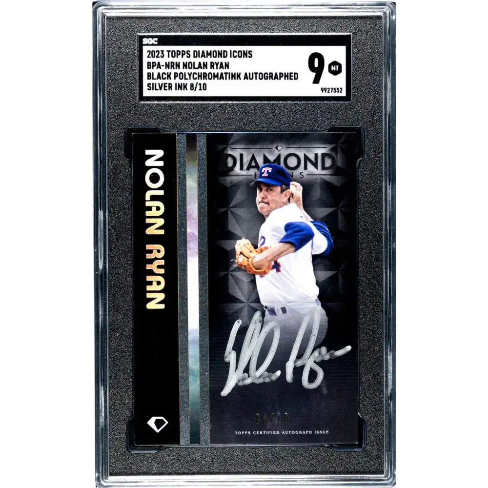 2023 Topps Diamond Icons #BPA-NRN Nolan Ryan SGC 9 MINT Auto 8/10 Texas Rangers Baseball Card