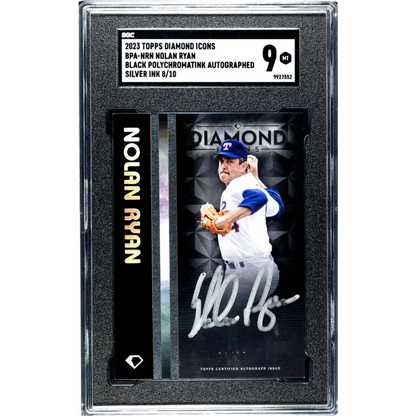 2023 Topps Diamond Icons #BPA-NRN Nolan Ryan SGC 9 MINT Auto 8/10 Texas Rangers Baseball Card
