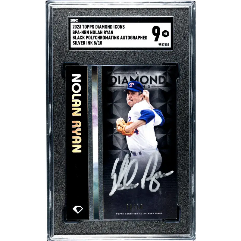 2023 Topps Diamond Icons #BPA-NRN Nolan Ryan SGC 9 MINT Auto 8/10 Texas Rangers Baseball Card - Baseball Card Single