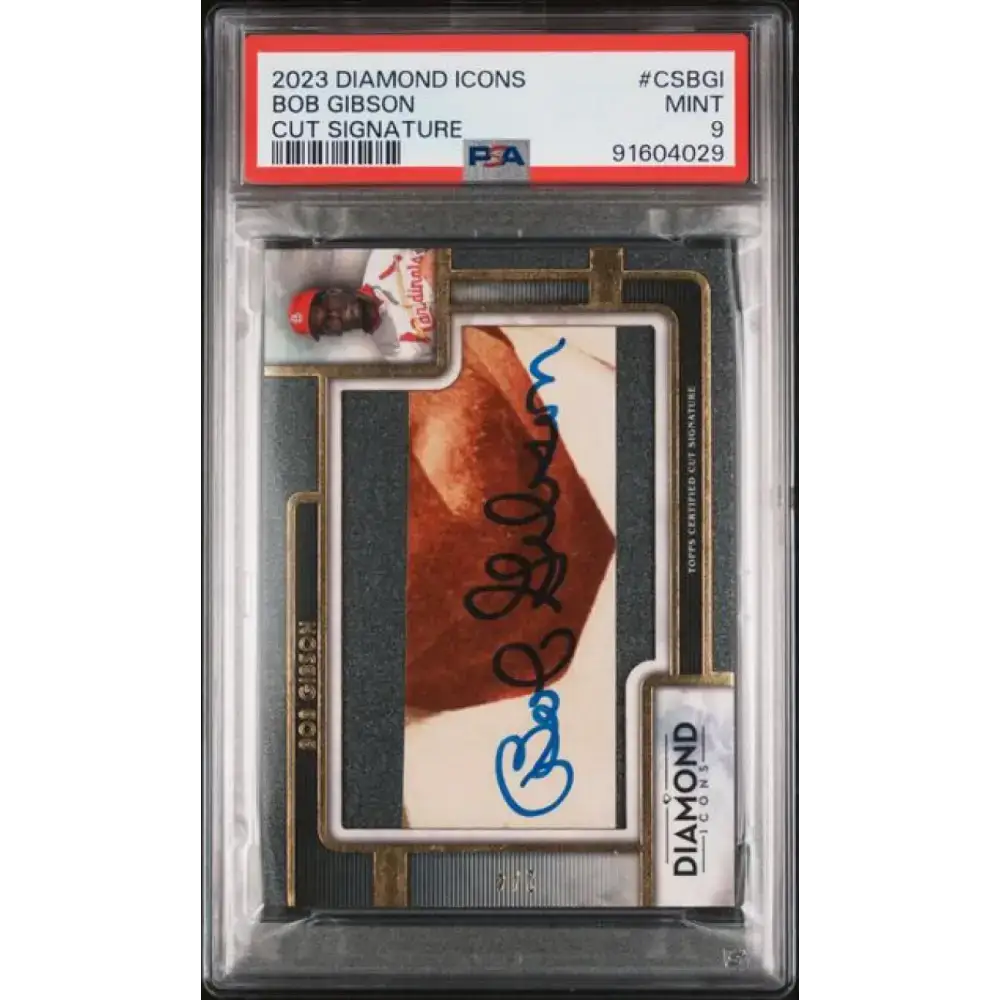 2023 Topps Diamond Icons #CSBGI Bob Gibson PSA 9 MINT Auto 2/4 St. Louis Cardinals Baseball Card - Baseball Card Single