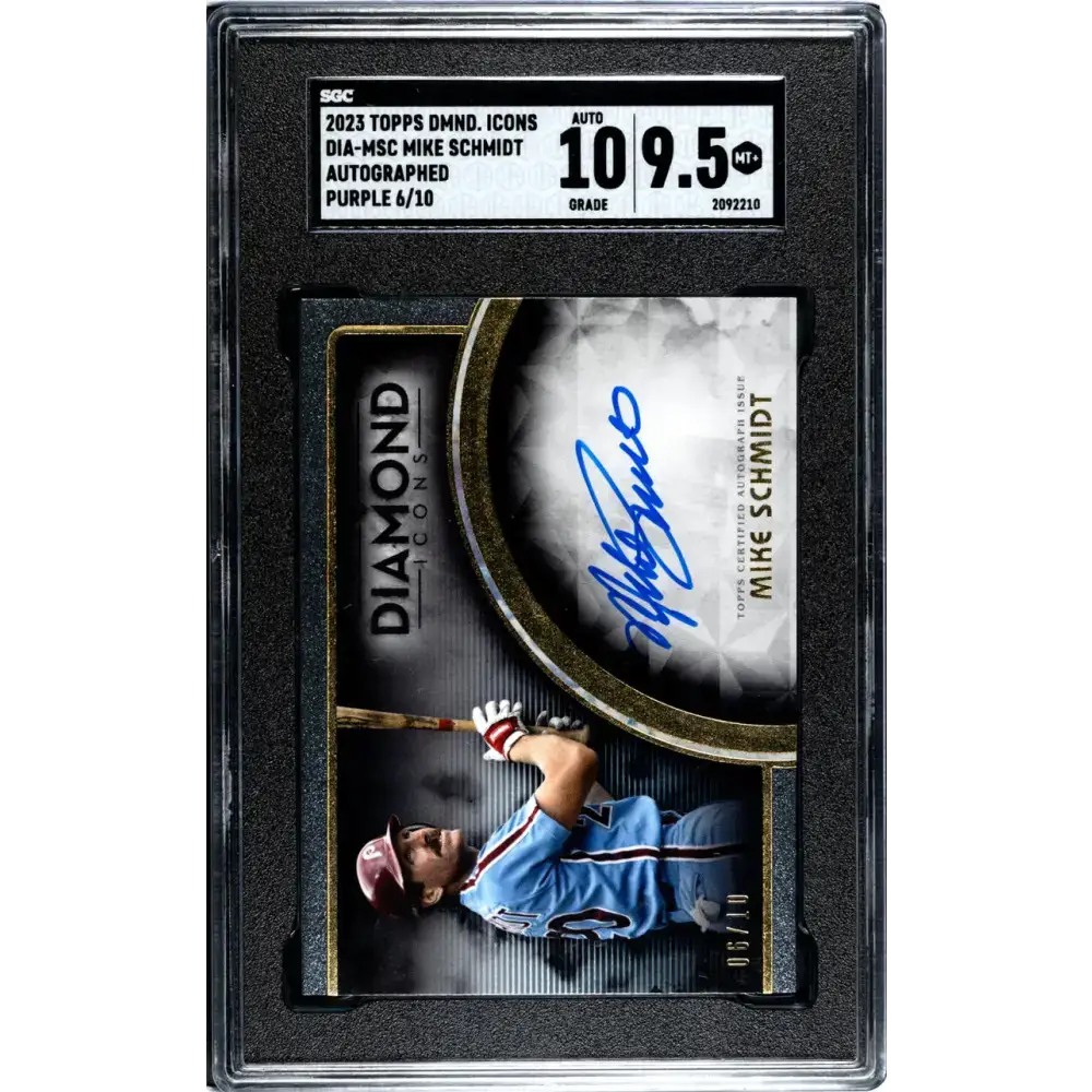 2023 Topps Diamond Icons #DIA-MSC Mike Schmidt SGC 9.5 MINT+ Auto 6/10 Philadelphia Phillies Baseball Card - Baseball